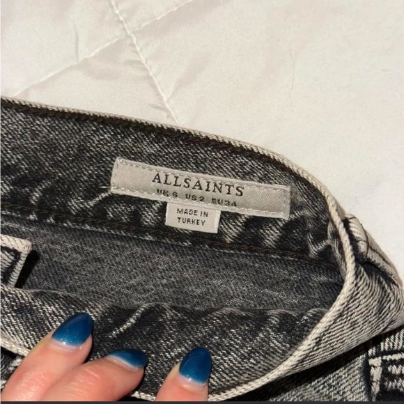 All Saints Charcoal Denim Mini Skirt - Picture 2 of 4